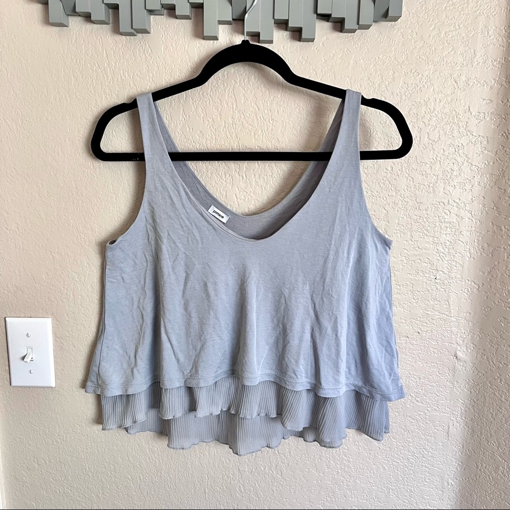 Pimkie gray cropped tank top blouse, small